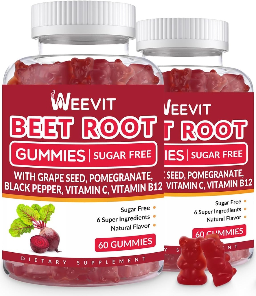 Beet Root Gummies, Nitrogen Oxide Supplement for Mænd Kvinder