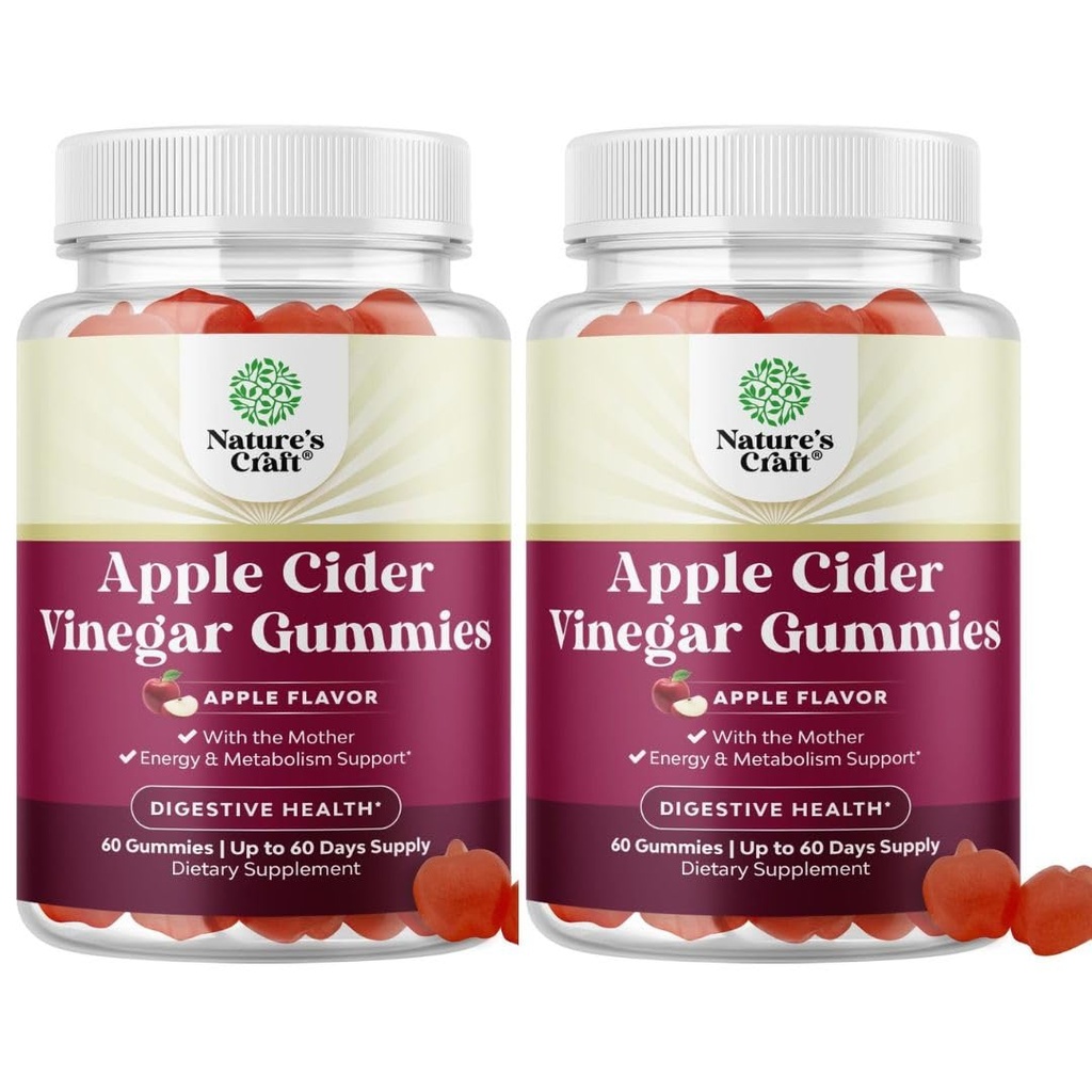 Apple Cider Vincious Gummies med moder- Natural Energy Supplement ACV Gummies med mor til krop Cleanse immunforsvar og Gut Health- Delicious Gummy ACV supplement med Beet Root Powder 2 pakke