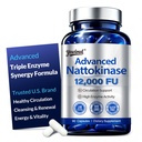 Ultimate Nattokinase 12,000FU Serrapeptase 360,000 SPU Lumbrokinase 10,000 FUV Triple Enzyme Supplement - Nattokinase Supplement for Cardiovascular and Circulatory Support, Gluten Free, 90 Capsules