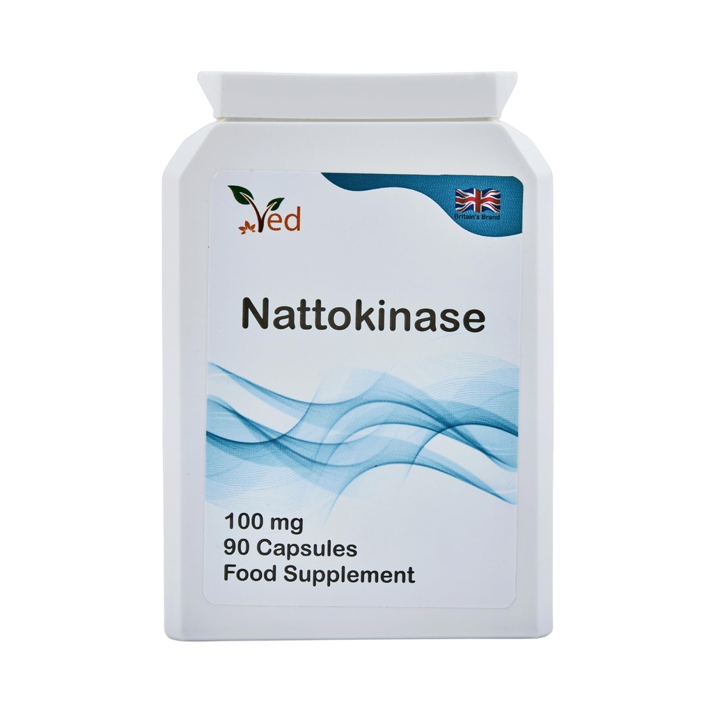 Ved Nattokinase, 2000 FU / 100mg, Nattokinase Natural Fermented Soybean Extract,Enzyme from Japanese Natto,90 Vegan Capsules (3 Months Supply)