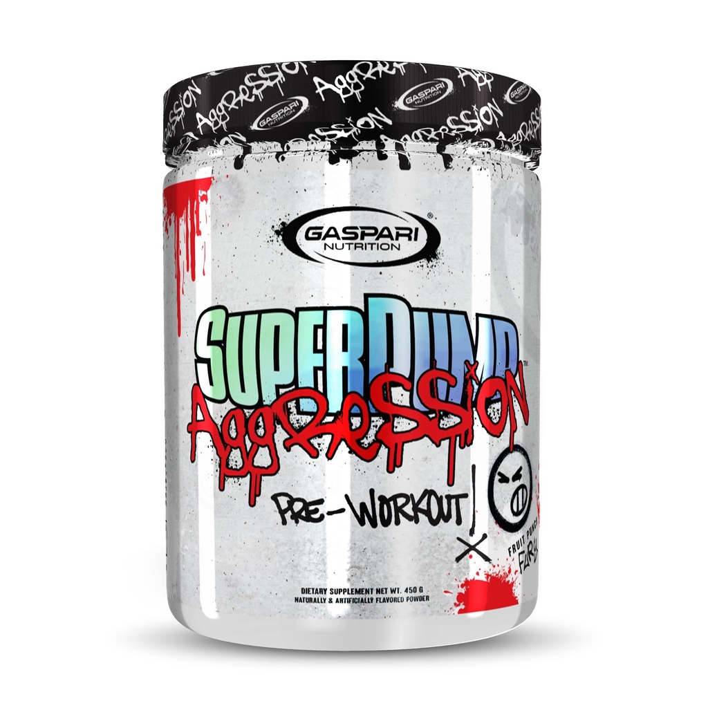 Gaspari Nutrition SuperPump Aggression Pre-Workout: Energy, Focus, Endurance and Recovery, with Creatine and Caffeine (40/20 Servings, Fruit Punch Fury)