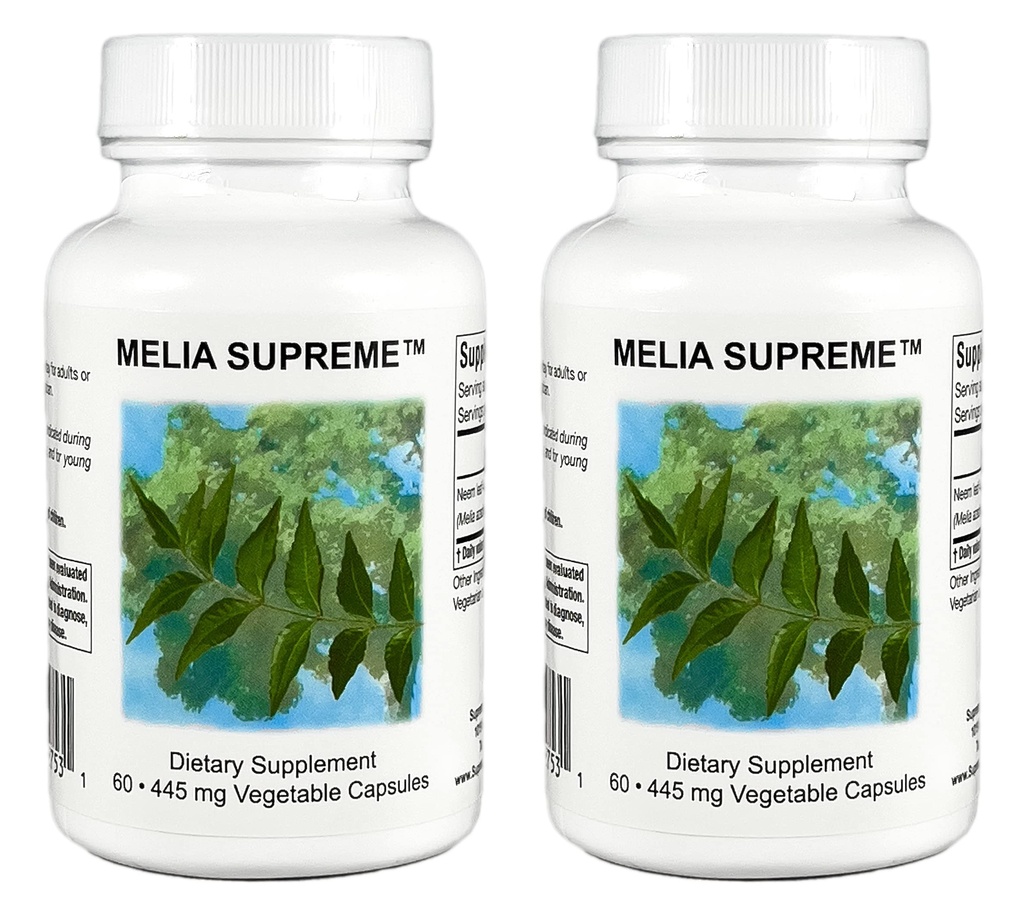 Supreme Nutrition Melia Supreme, 60 Pure Poweded Neem Leaf Vegetariske Kapsler (pakke med 2)