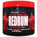 Insane Labz Redrum High Stim Pre Workout NO Booster Powder, Loaded with Beta Alanine Agmatine Sulfate Taurine Fueled by AMPiberry, OXYgold,Focus Strength Recovery,25 Srvgs Devil's Blood Black Cherry