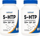 Nutricost 5- HTP 100mg, 240 vegetariske kapsler (5- Hydroxytryptophan) - Non- GMO & Gluten Free (2 flasker)
