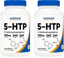 Nutricost 5- HTP 100mg, 240 vegetariske kapsler (5- Hydroxytryptophan) - Non- GMO & Gluten Free (2 flasker)