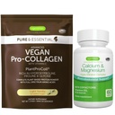 Vegan Vanilla Collagen Protein Powder + Calcium & Magnesium Complex Bundle, Omfattende Knoglestøtte, af Igennus