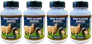 4 flasker Får Placenta Complex 100 kapsler / flaske, Gør i USA, FRESH, Hurtigere forsendelse!!