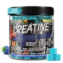 Creatine Monohydrate Gummies 6g for Men Women,Complex Creatine Monohydrate Chewable for Muscle Strength,Muscle Building,Energy Boost,Pre-Workout Energy Supplement,Vegan Blue Raspberry - 120 Count