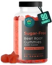 Sugar- Free Beet Root Gummies- Vitamin C & B9 - Memory & Focus Chew- Nitrogen Oxide - Energy Beet Supplement- 90 Organic Beat Root Tygge til mænd og kvinder