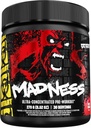 Mutant Madness Note 124; Pre Workout Powder Performance og Pump Blend omfatter L- Citrullin, Beta- Alanine, Taurine, L- Tyrosine Note 124; 270G (9.52 OZ) 30 Servering Note 124; Frugt Punch
