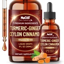 7in1 Liquid Turmeric Curcumin with Vitamin D3, Vitamin K2, Ginger, Ceylon Cinnamon, Garlic, Black Pepper - Drops Extract - 2 Month Supply