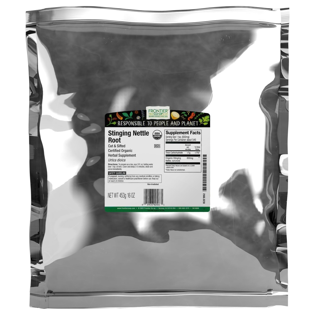 Frontier Co- op Organic Stinging Nitle Root, Cut and Sigted, Kosher Budd124; 16 Ounce (pakke med 1)