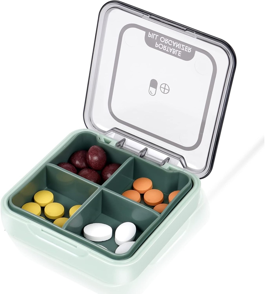 Daily Pill Organizer Vitamin Planner Portable Medicine Box, Rejse Compartments Pill Organizer Box, Fugt Bevis Lille Pill sag for Pocket Purse Daily Pill Holder Container for Medicine Vitamin