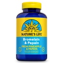 Nature 's Life Bromelain & Papain; Proteolytiske enzymer til fordøjelsesstøtte & Comfort; 124; fra Ananas & Papaya; 124; 250 mg (250 CT)