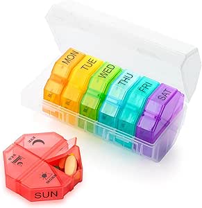 Ugentlig Pill Organizer 4 gange om dagen, Stor Pill Box 7 dag Daglig Pill Case med 28 Ekstra store kompartmenter Portable rejse Pill Container Big Medicine Organizer til supplement Vitamin (hvid)