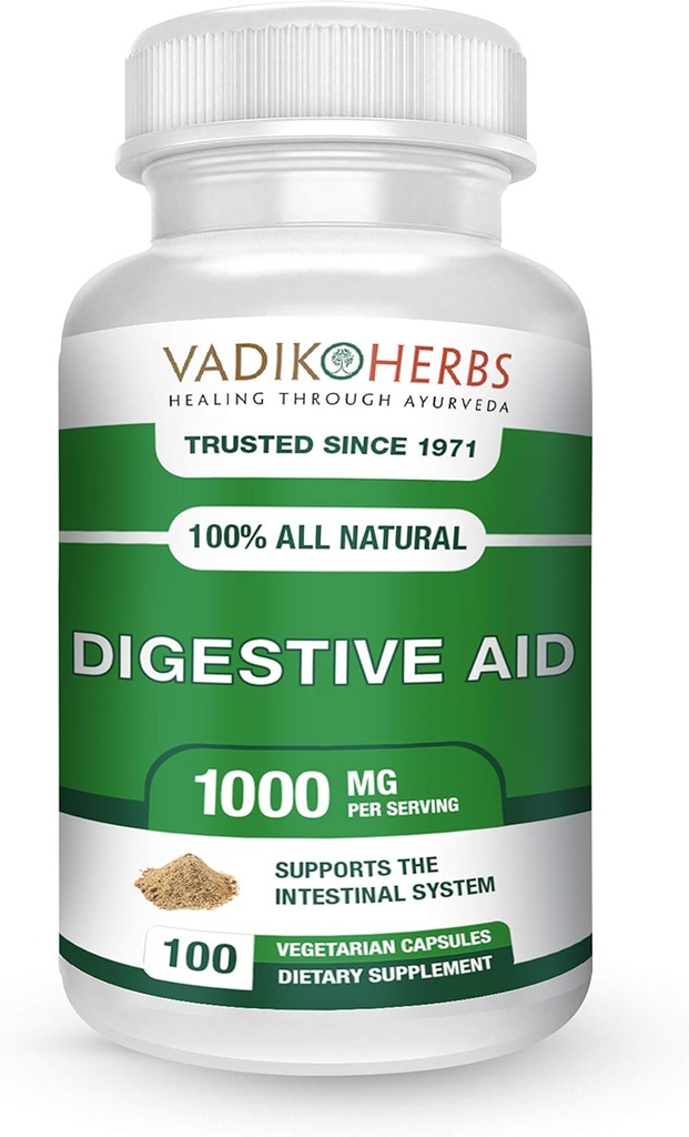 Certified Organic Vadik Herbs Digestive Aid Herbal Dietary Supplement | Supports to Intestinal System, Promotes Normal Bowel Function (1 Pack)