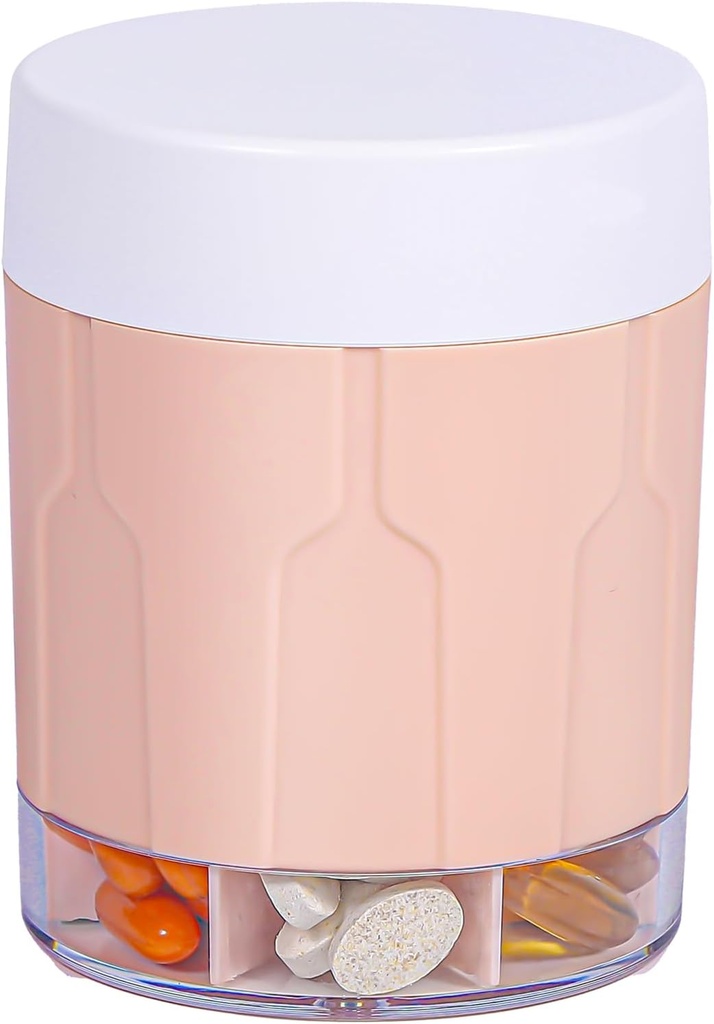 Betife Ekstra stort supplement Organizer, Weekly Pill Organizer Flaske, Daily Pill Dispenser med 7 store kompartmenter, Organizer til at holde 7 dages Vitamin Medicin, 21 Labels og en Rengøring Børst Pink