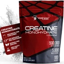 WELLNESS LABSRX Creatine Monohydrate Powder 500g – 100 Servings Micronized Creatine Powder Supplement, Unflavored Creatine for Women and Men, Supports Muscle Strength, Energy, Endurance and Workout