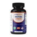 Vitamatisk MCT Olie 3000 mg per servering - 180 Softgels - fra kokosolie - Indeholder 55% kaprilsyre C8 og 40% caprilsyre C10