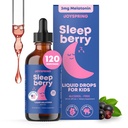 JoySpring SleepBerry - Kids Melatonin Liquid - 3MG Melatonin med D3 og Elderberry - Sukkerfri væske til børn & Teens - Gentle Natural Sleep Support Formel (4 fl oz)