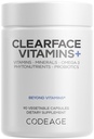 Kodeage Clearface Pantothensyre, Niacin Supplement, Vitamin A, C, D3, E, Probiotika, Zink, Riboflavin, Thiamin, L- Lysin HCL & Omega-3, Niacinamid, Skin Botanisk Blend - Non- GMO - 90 Kapsler