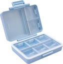 Rejsepille Organizer sag Pocket Container, 9 Compartments Daily Pill Case for Vitamin / Fish Oil / Supplements Holder Container Blå