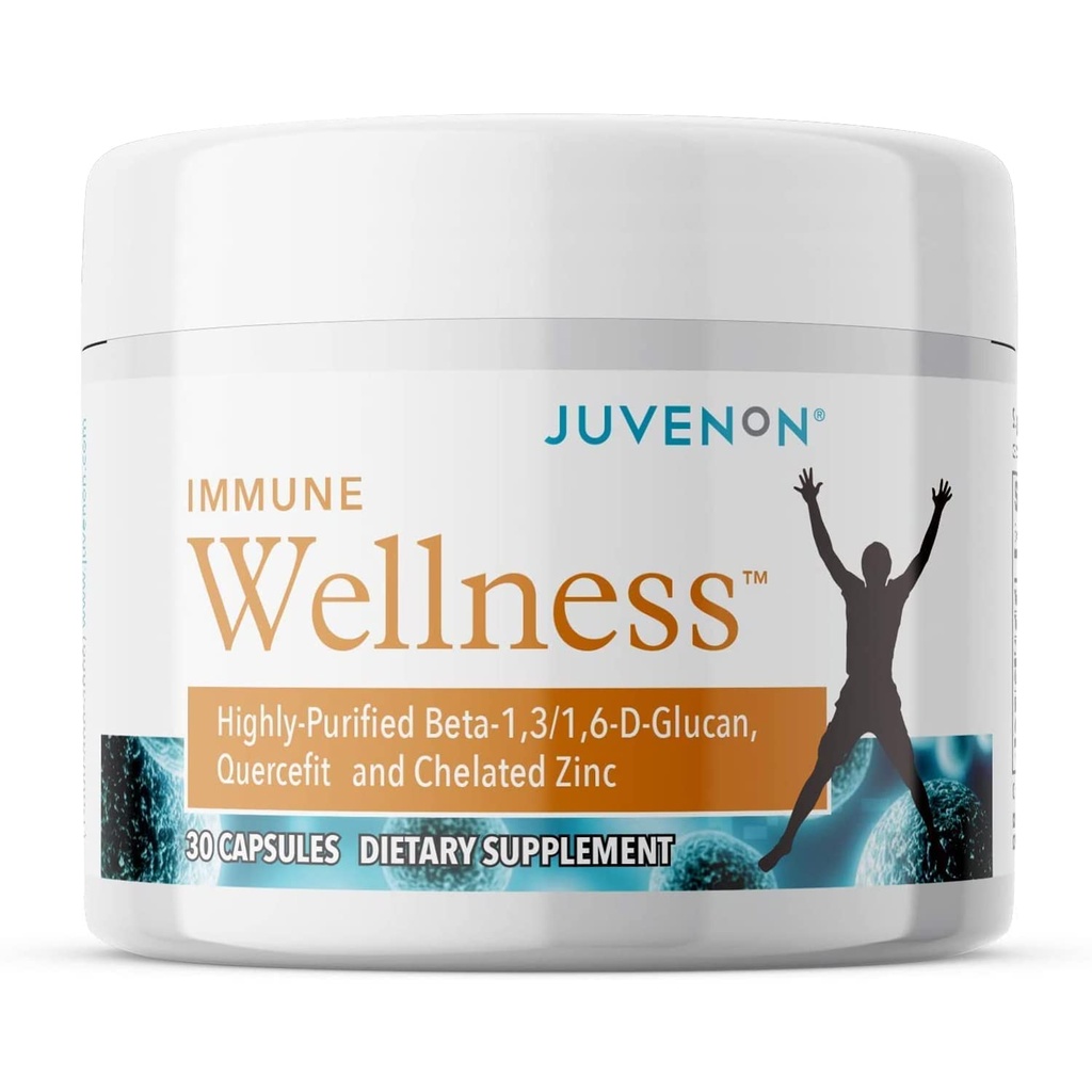 Juvenon immunwellness Defense tillæg med C-vitamin, Chelated Zink immunbooster Antioxidant Fordele for voksne, sund aldring, hjerte sundhed, 30 kapsler