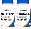 Nutricost Melatonin 5mg, 240 Tablets - 5mg Per Serving, Non-GMO, Gluten Free (Pack of 2)