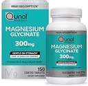 Qunol Magnesium Glycinat 300mg, 100% Glycinat Chelated Magnesium Supplement, 150ct Tablets