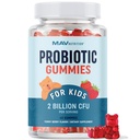 Kids Probiotic Gummies | 2 Billion Probiotics + 100mg Prebiotic Fiber for Immune & Digestion Support | Low Sugar Per Serving | For Children Ages 2+ | Gluten-Free, Non-GMO | Berry Flavor | 60 Ct