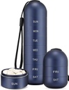 Zannaki Metal Fugt Bevis Weekly Pill Organizer, Stackable Aluminum Alloy BPA Gratis rejse vandreture 7 Dag Pill Box sag Vandtæt og stort kompartment til at holde piller, vitaminer, fiskeolie, kosttilskud