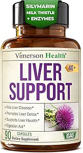 Vegansk lever rense Detox & Reparation - Mælkebøtte Root tillæg med mælk tidsel & Artiskoke ekstrakt for enzymer support, energi & sund fordøjelse - Urtelever support supplement. 90 kapsler, 40 +