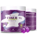 Migcopat 10G Fiber Gummies with 30 Billion CFU Probiotics, Grape Flavor, Bloating Support, Fiber Supplement with Vitamin C, ACV, Inulin, Sugar Free, 180 Count