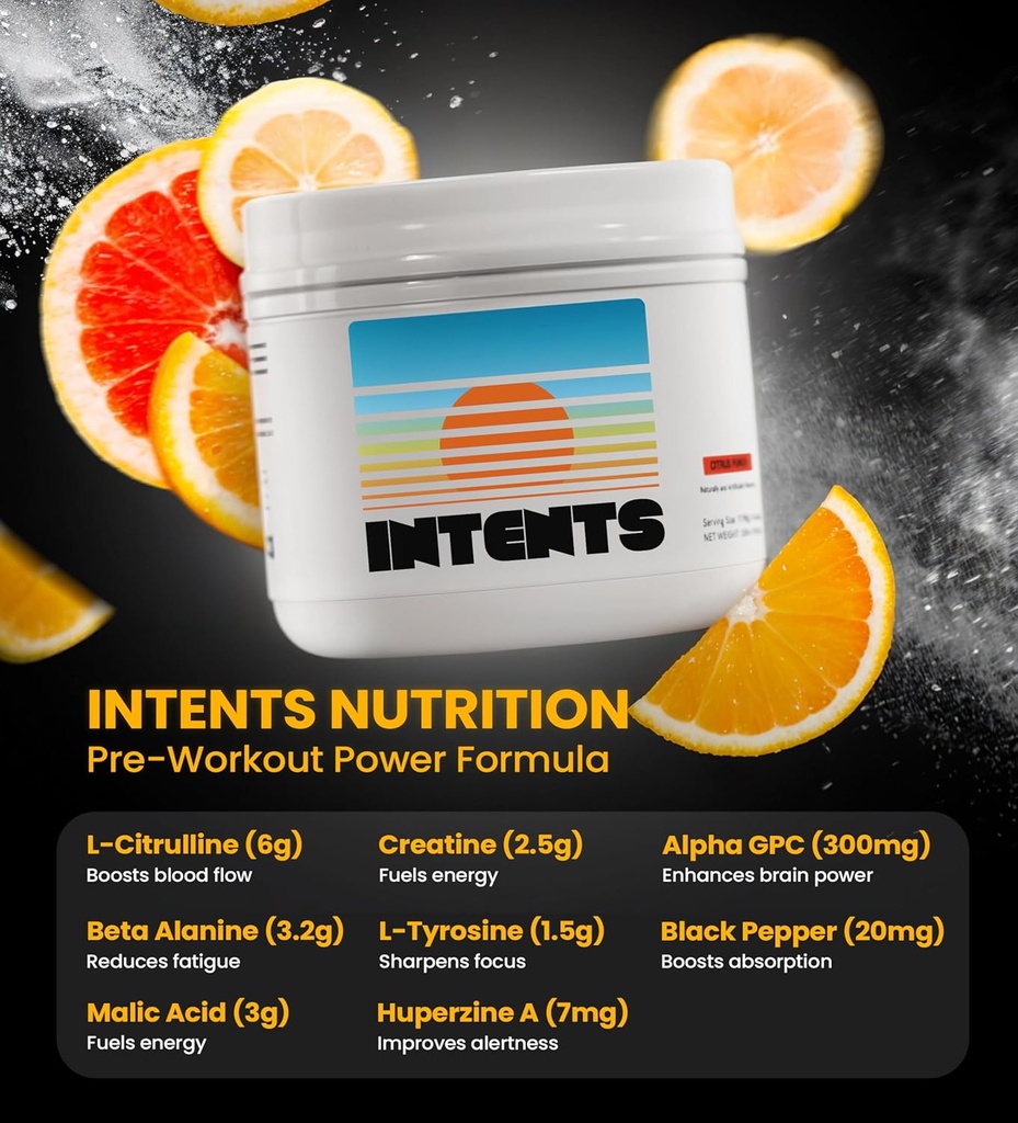 Pre workout - Stim Free, Caffeine Free, Energy, Endurance, Focus, Strength