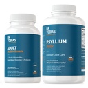 Dr. Tobias Voksen Multivitamin & Psyllium Dagligt støtter energi, Immunitet og sund tarmbevægelse med 42 frugter & Vegatables, Psllium Husk, Bentonit Clay, Flaxseed & naturlige ingredienser