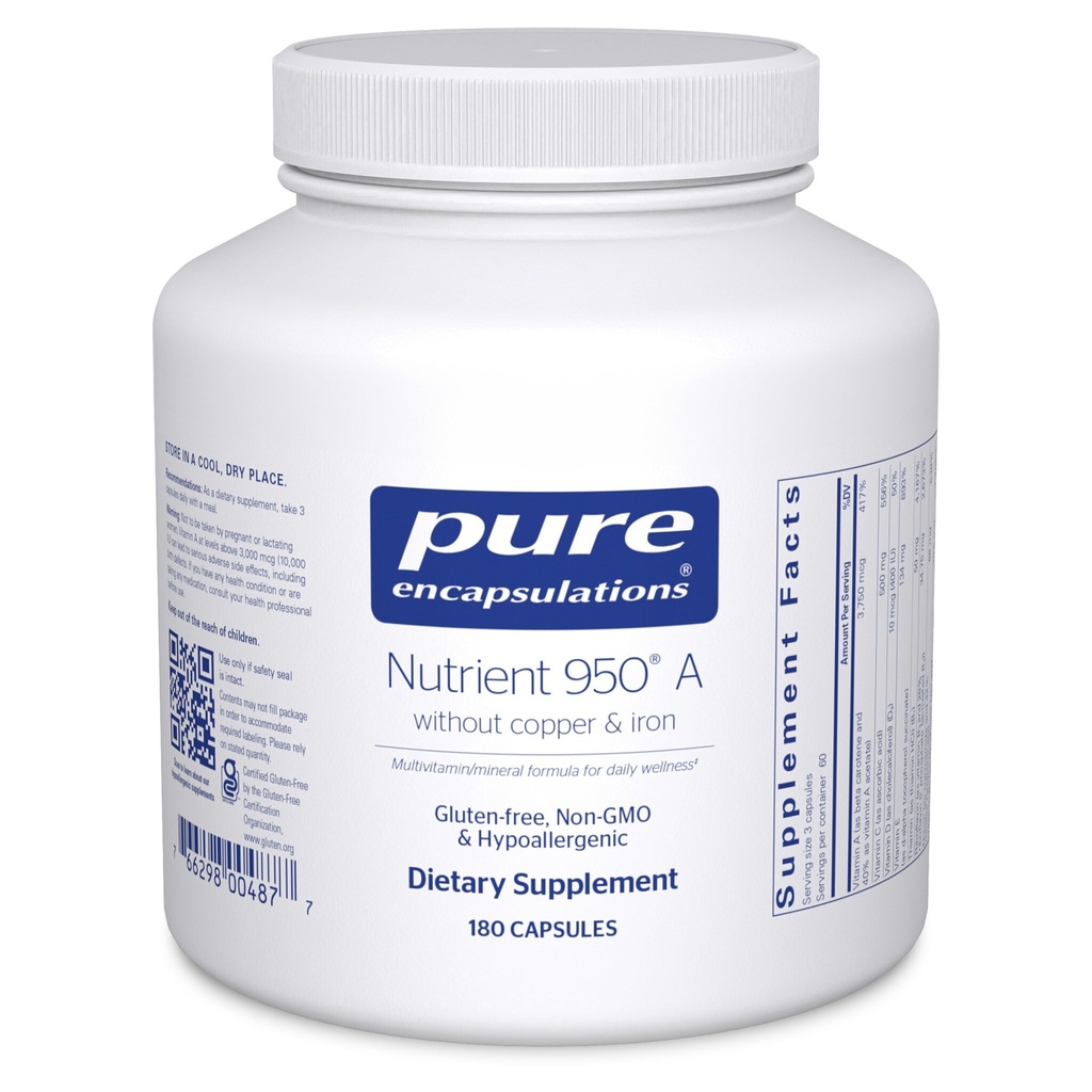 Rene indkapslinger Næringsstof 950 A uden kobber & jern--124; Hypoallergen Multi- Vitamin / Mineral Formel for Optimal Health
