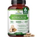 Zazzee Extra Strength Astragalus Root 20: 1 Extract, 5000 mg Strength, 70% Polysaccharides, 180 Vegankapsler, 6 måneder Supply, 100% Vegetar, Standardized and Concentrated 20X Extract, Non- GMO