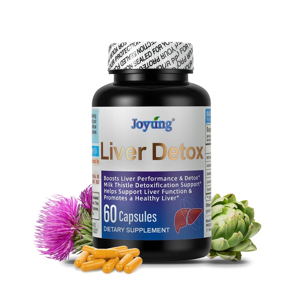 Joyung 540mg Milk Thistle Liver Support Supplement - Silymarin Complex with Artichoke, Dandelion Root & Turmeric - Supports Liver Health, Digestion & Metabolism - 60 Capsules