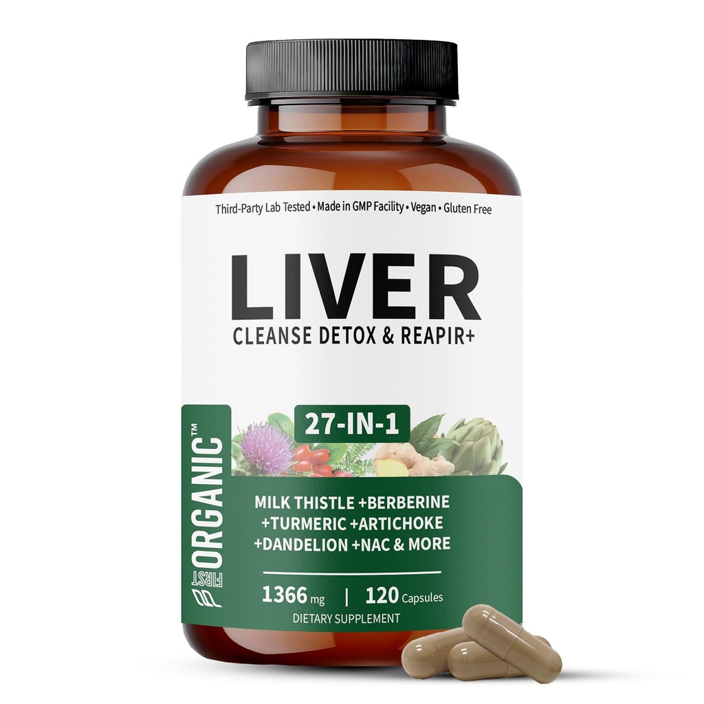 Milk Thistle Liver Guard+ Complex | 1366mg - 120 Caps | 27-IN-1 Herbal Liver Cleanse & Detox Blend | with Silymarin, Beet Root, NAC & Zinc | Third-Party Tested, Vegan, Non-GMO, Gluten Free