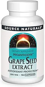 Kilde Naturals Proanthodyn Grape Seed Extract, Antioxidant Protection, Understøtter en sund aldring hjerne *, 200 mg - 90 kapsler
