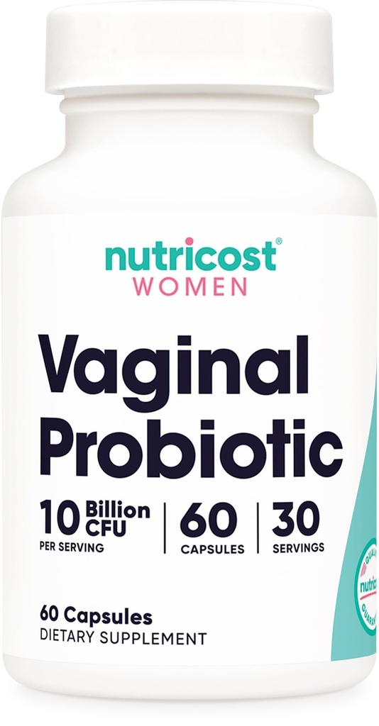 Nutricost Vaginal Probiotic for Women (10 Billion CFU) 60 Capsules - GMO-Free, Gluten-Free, 30 Servings