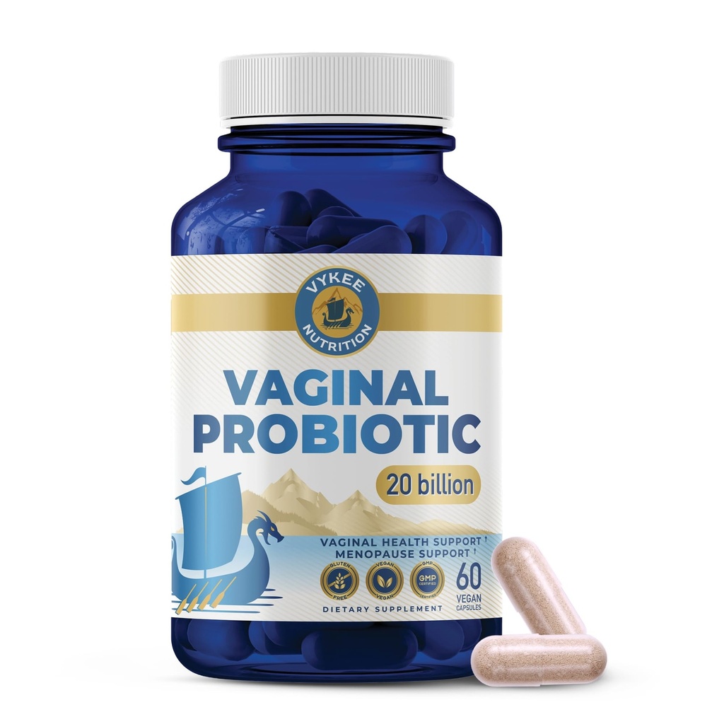 Vykee Nutrition Vaginal Probiotics Capsules - Supplements for Vaginal Health and pH Balance - Vegan, Non GMO, Gluten Free - 20 Billion CFU, 60 Count