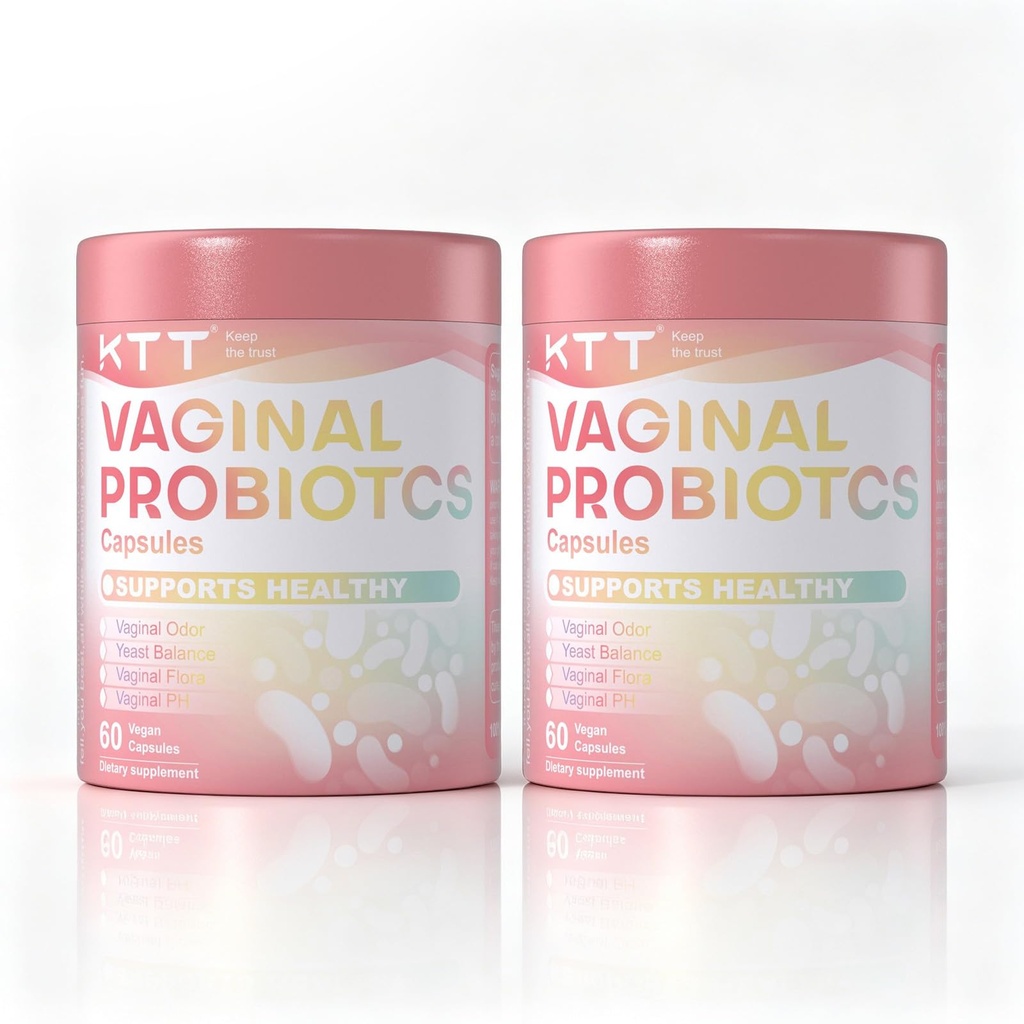 KTT Probiotics for Women Vaginal Probiotics URO Viginal Probiotic Prebiotics and Probiotics 5 Billion CFU Feminine Balance with 4 Lactobacillus Strains Gut Health Digestive Support 2Pack 120 Capsules