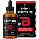 USDA Organic Vitamin B Complex Liquid Drops Mex124; B Vitamin Complex Supplement med B1, B2, B3, B6, B7, B9 & Methyl B12 Drops for voksne & Kids Mex124; Vegan Berry Flavor 2oz Mex124; 60 Servering / 2 Måned Supply