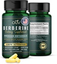 oliv Pure Berberine supplement kapsler - Berberine HCI 1000mg - Natural Metabolic Support med 200mg Bitter Melon Fruit Extract og 50mg Banaba Leaf - 2 Veggie kapsler Daily (30 Servere)