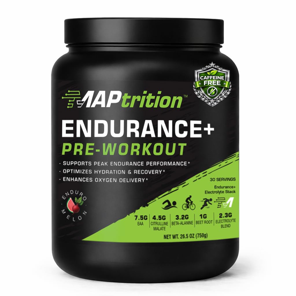 Endurance+: Caffeine-Free Pre-Workout, Endurance & Hydration Formula with EAAs, Citrulline Malate, Beta-Alanine & Electrolytes – for Running, Crossfit & Sports Training (Enduro-Melon)