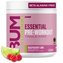 RAW Essential Tingle-Free Pre Workout Powder - Preworkout Without Beta-Alanine for Clean Energy & Focus - Workout Supplement with 200mg of Natural Caffeine - Raspberry Lime - 30 Servings