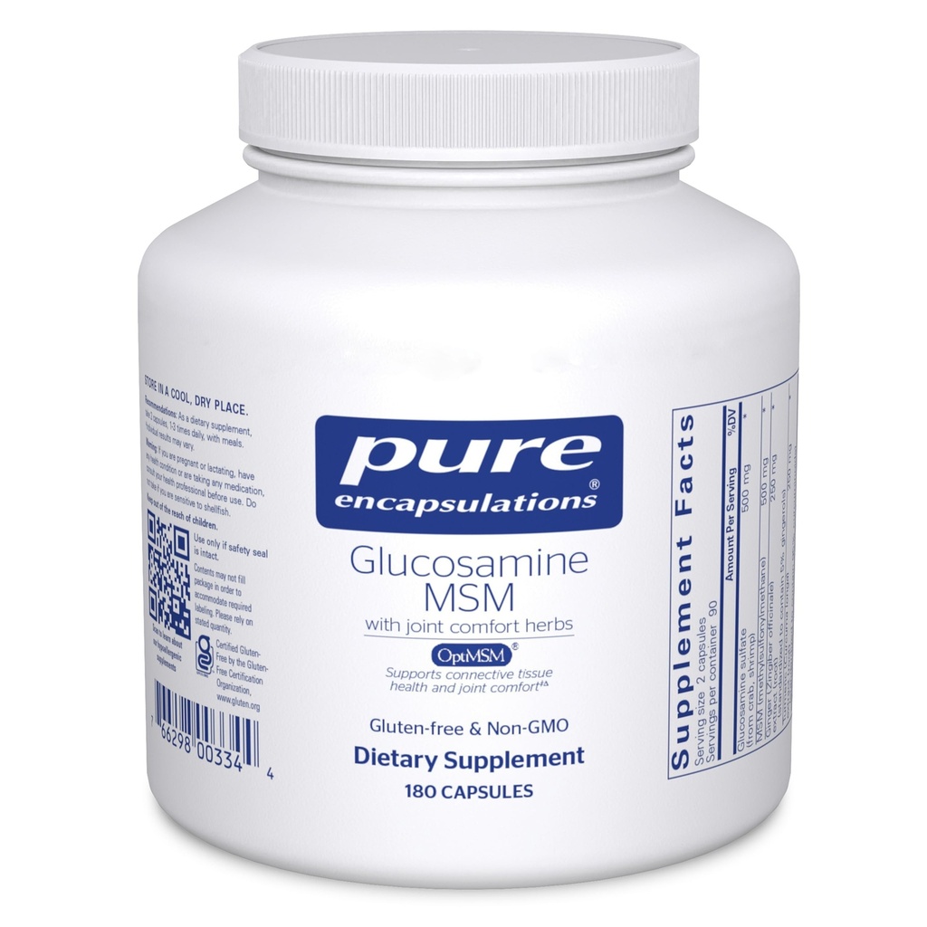 Ren indkapsling Glucosamin MSM - 124; supplement til fælles støtte, mobilitet, komfort, brusk sundhed, og Connective Tissue * - 124; 180 kapsler