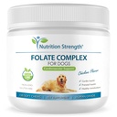 Folat for hunde til at fremme hjerte-kar-sygdomme og prænatal sundhed, Support DNA Syntese & Cell Vedligeholdelse, Folinsyre til hunde med zink, biotin, jern & vitamin B12, 120 Soft Chews