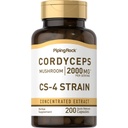 Piping Rock Cordyceps Mushroom Capsules | 200 Count | CS-4 Strain | Concentrated Extract | Herbal Supplement | Non-GMO, Gluten Free